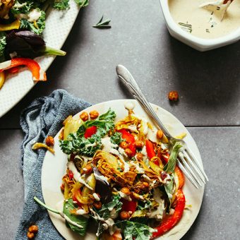 Curry-Roasted Fennel Salad & Tahini Dressing | Minimalist Baker Recipes