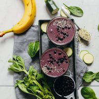 SUPER HEALTHY Zucchini Berry Smoothie! 8 nutrient-packed ingredients, 1 blender, 5 minutes, SO CREAMY! #vegan #glutenfree #raw #zucchini #smoothie #plantbased #recipe #minimalistbaker