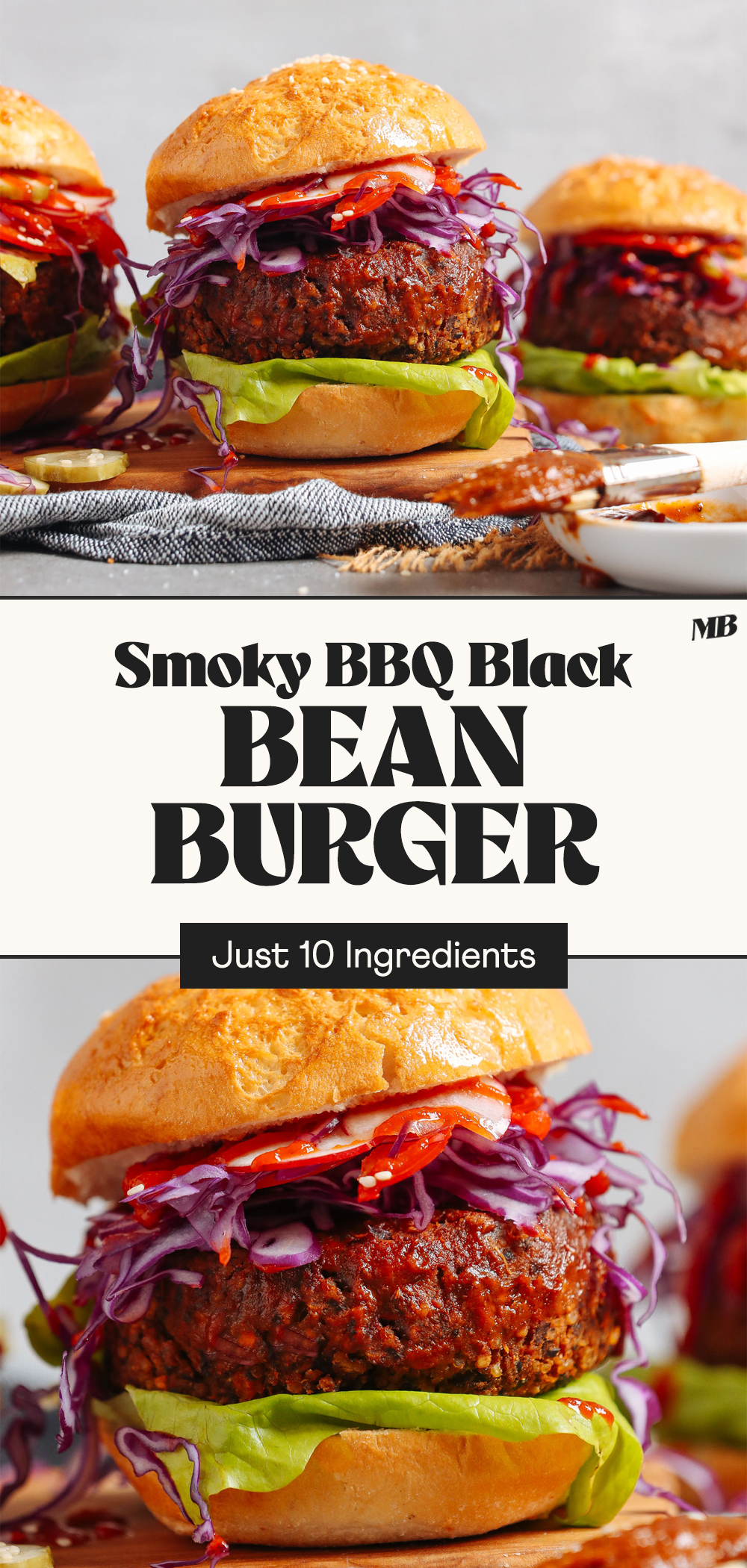 Smoky BBQ Black Bean Veggie Burger | Minimalist Baker Recipes