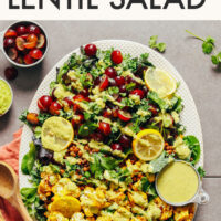 Platter of our Curried Cauliflower Lentil Salad