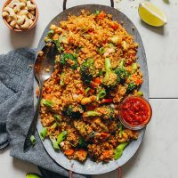 Plate of Vegan Quinoa Fried Rice
