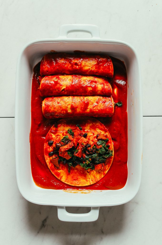 Sweet Potato Black Bean Enchiladas | Minimalist Baker Recipes