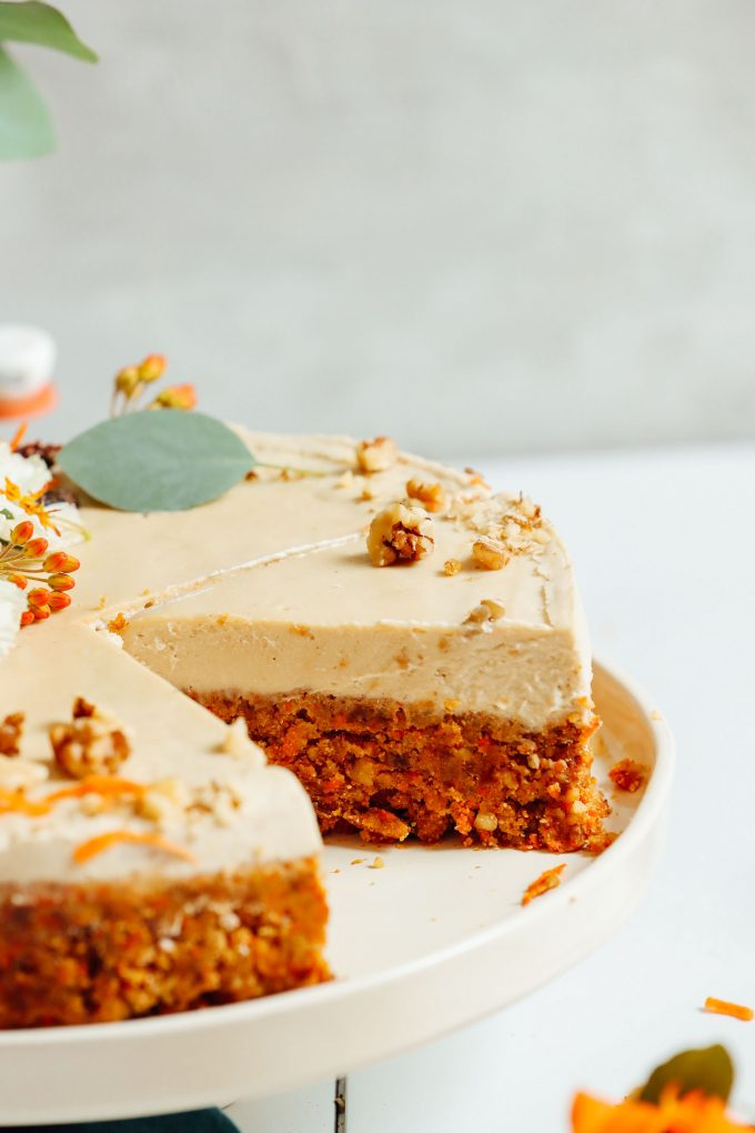 Raw Carrot Cake with Vegan Cream Cheese Frosting