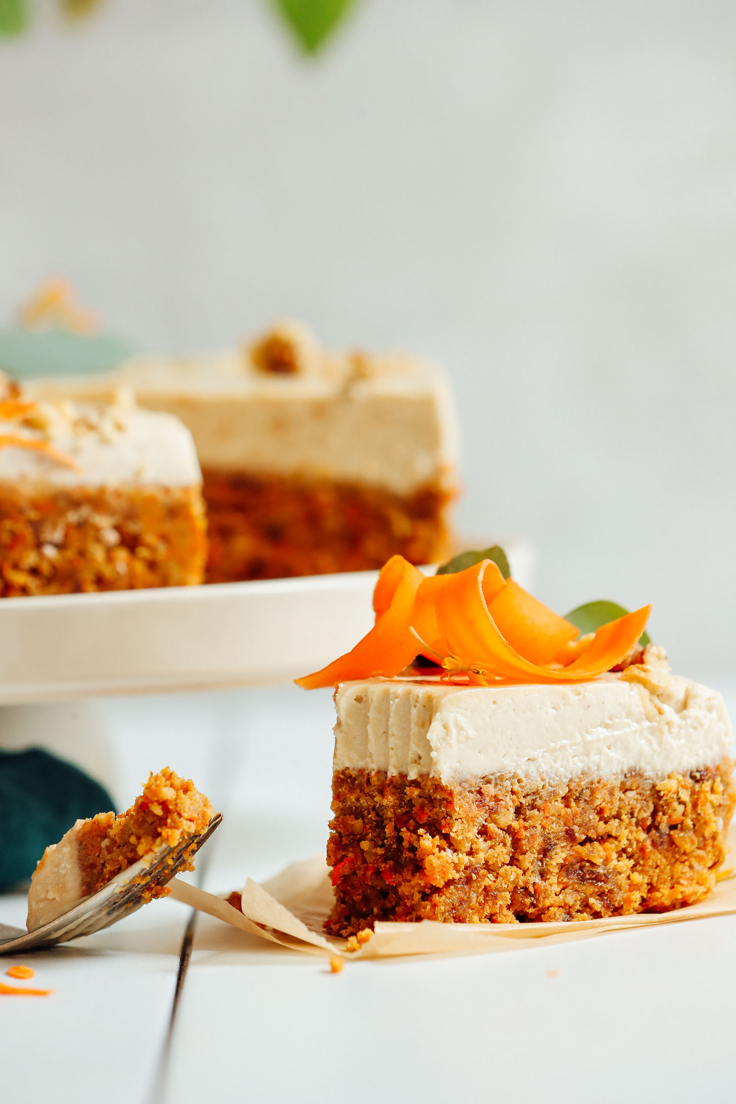 Slice of carrot cake for our mother's day recipes round-up