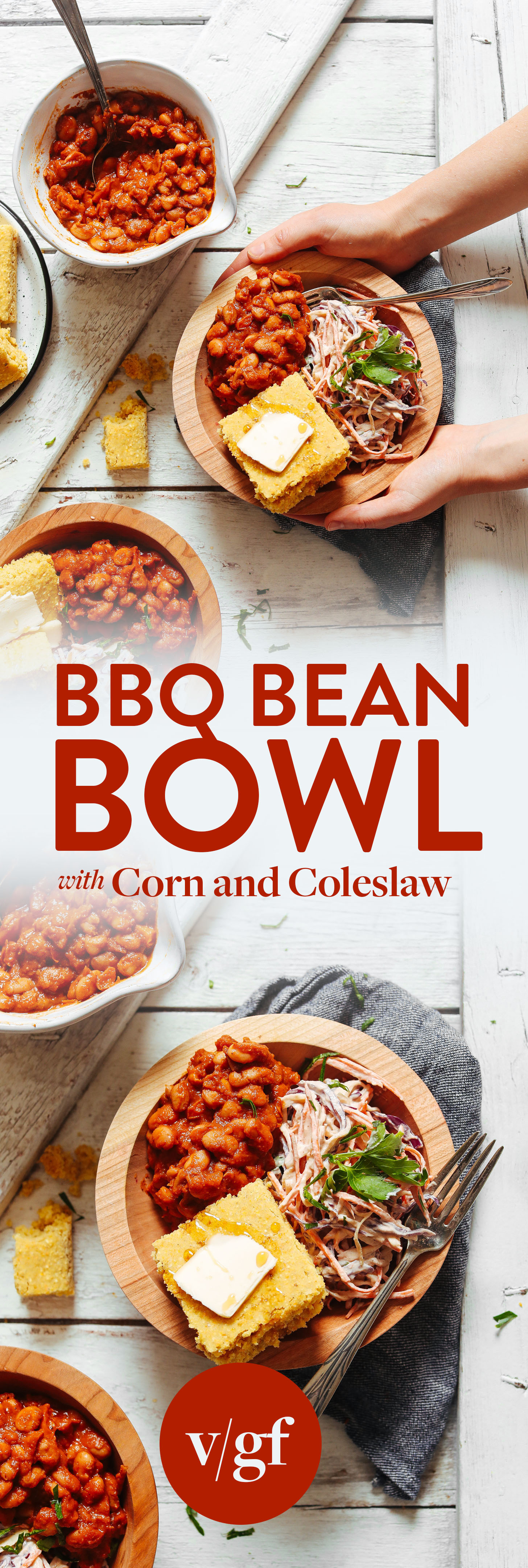 BBQ Bean Bowl With Cornbread And Coleslaw | Minimalist Baker Recipes