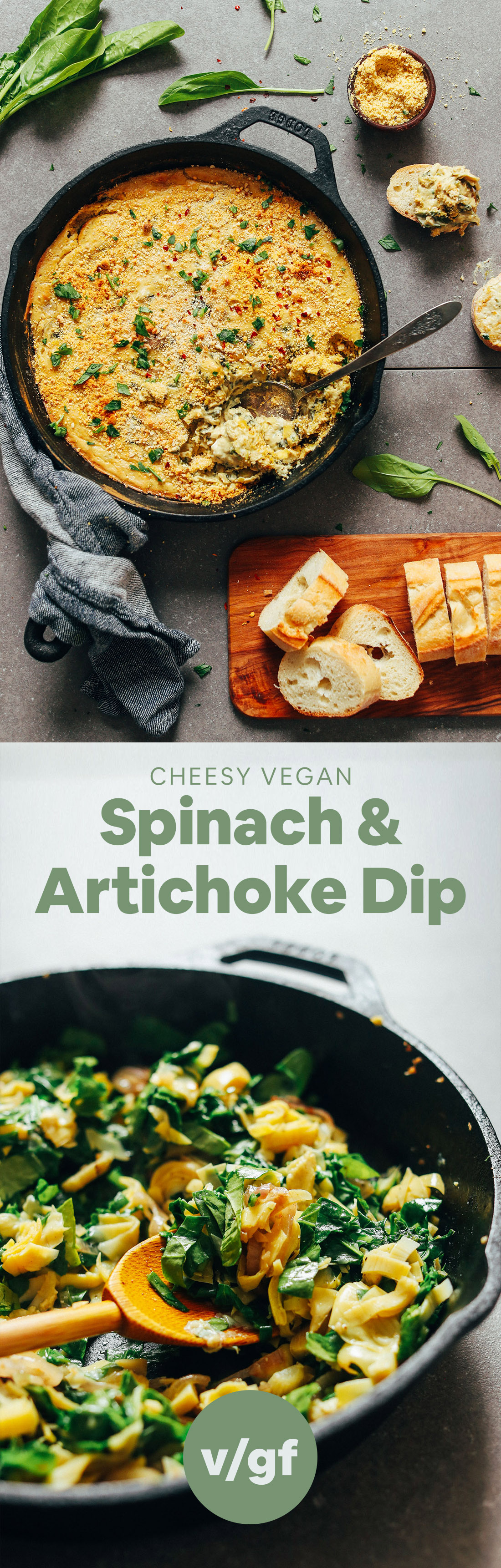 Cheesy Vegan Spinach and Artichoke Dip | Minimalist Baker Recipes