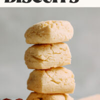 Stack of our easy vegan gluten-free biscuits made in 1 bowl in 30 minutes