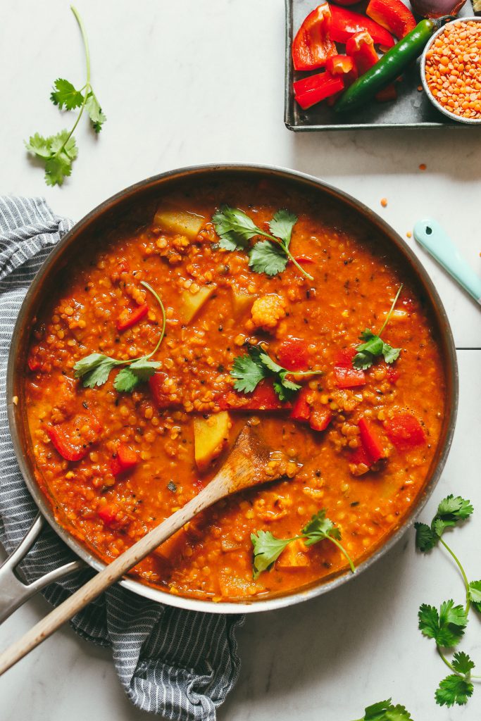 Potato Cauliflower Red Lentil Curry | Minimalist Baker Recipes