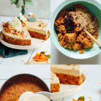Photos of the process of making our Raw Vegan Carrot Cake recipe