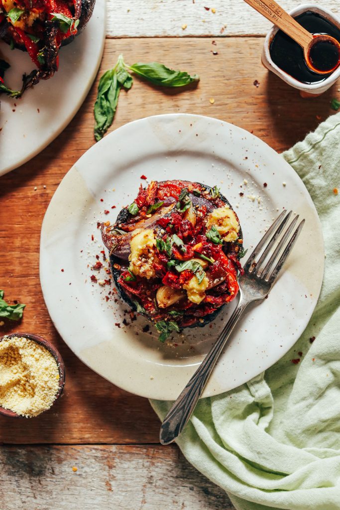 BalsamicMarinated Portobello Pizzas Minimalist Baker Recipes