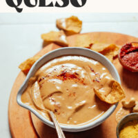 A bowl of our vegan cashew queso that's ready in just 5 minutes