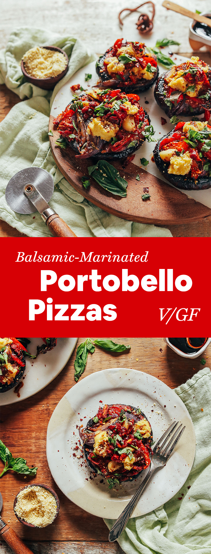 Balsamic-Marinated Portobello Pizzas | Minimalist Baker Recipes