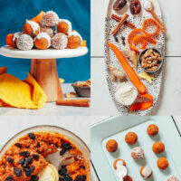 Photos showing the process of making our no-bake carrot cake energy bites