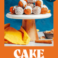 Cake stand piled high with no-bake carrot cake bites
