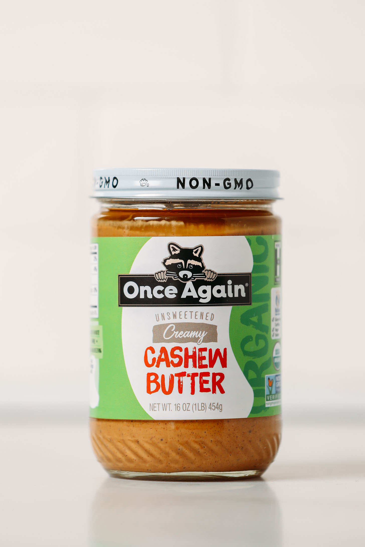 Jar of Once Again Creamy Cashew Butter for our unbiased cashew butter review