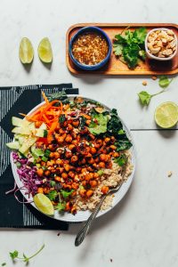 Crispy Miso Chickpea Bowls with Garlic Sesame Dressing - Minimalist ...