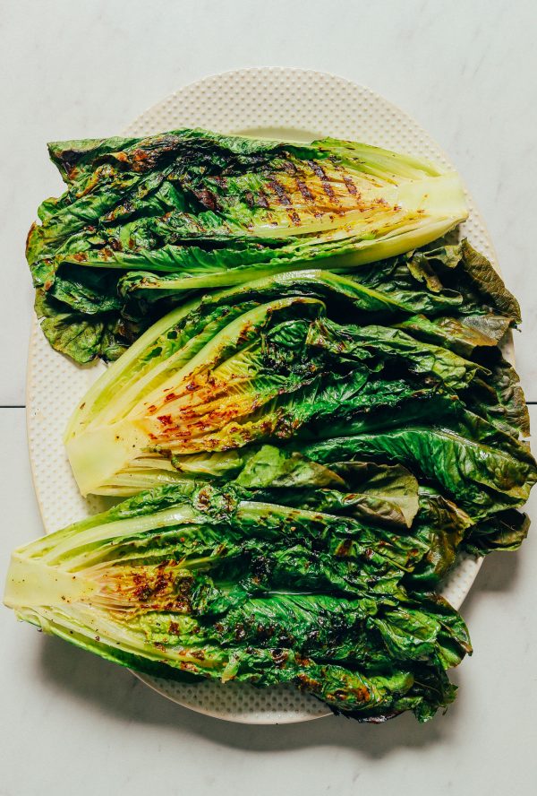 Grilled Romaine Caesar Salad & Herbed Beans | Minimalist Baker Recipes