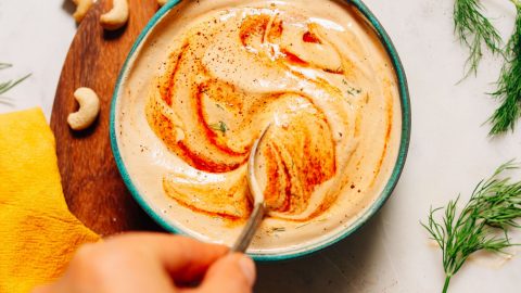 vegan ranch dressing minimalist baker Homemade cashew Ranch dressing (recipe in photos from Minimalist Baker)   : r/PlantBasedDiet
