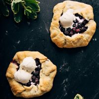 Two Mini Blueberry Galettes for a simple vegan dessert that looks fancy