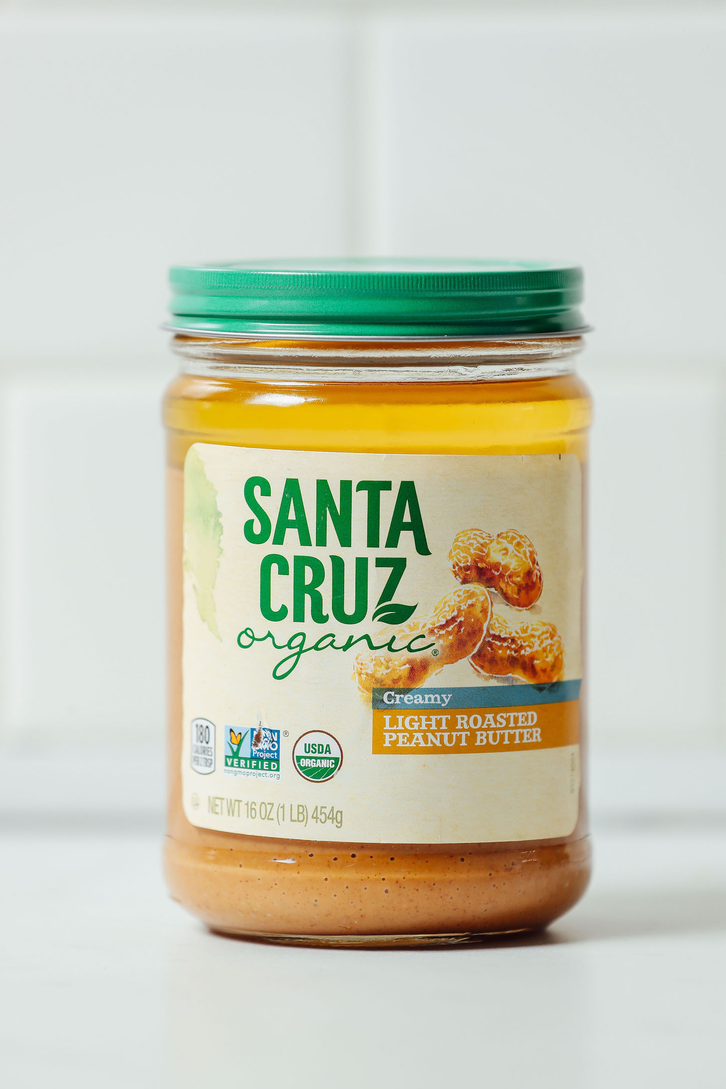 Jar of Santa Cruz Organic Peanut Butter as part of our unbiased review of the top brands of peanut butter