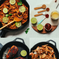 Photos showing the steps of making our easy Mexican shredded chicken