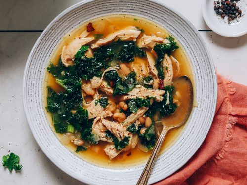 1-Pot Chicken Soup with White Beans & Kale - Minimalist Baker Recipes