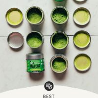 Open tins of culinary and ceremonial grade matcha for our review of the top brands