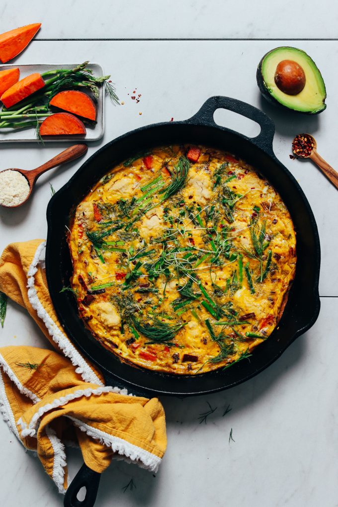 Spring Frittata with Leeks, Asparagus, and Sweet Potato