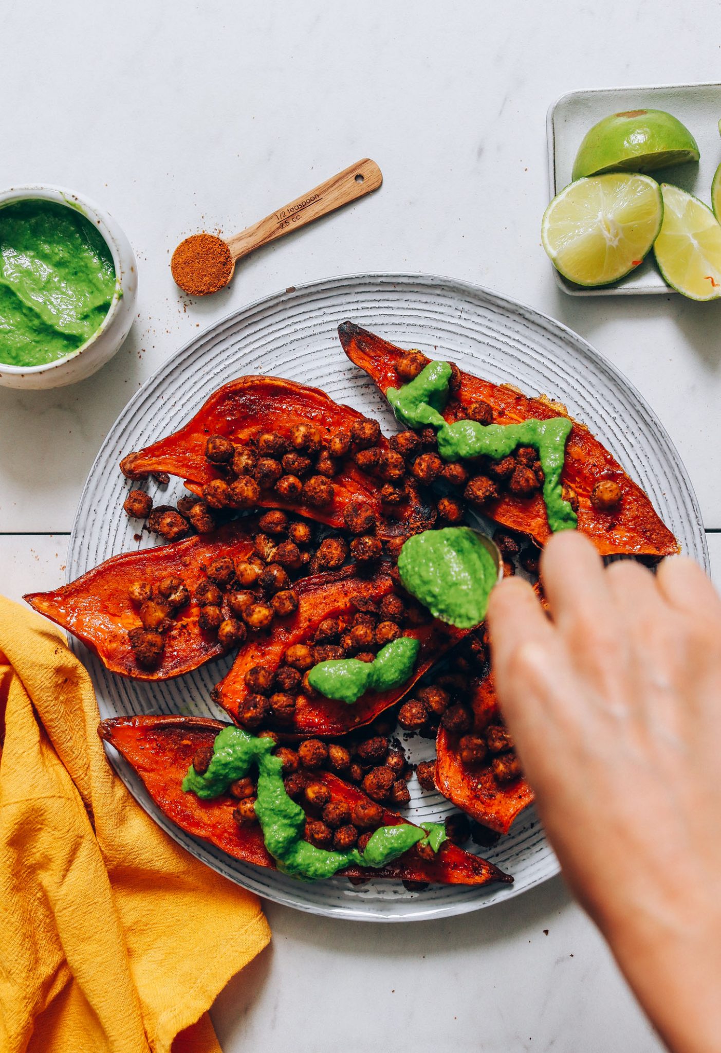 Masala Chickpea Stuffed Sweet Potatoes - Minimalist Baker Recipes