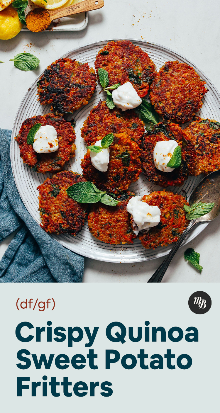 Crispy Quinoa Sweet Potato Fritters - Minimalist Baker Recipes