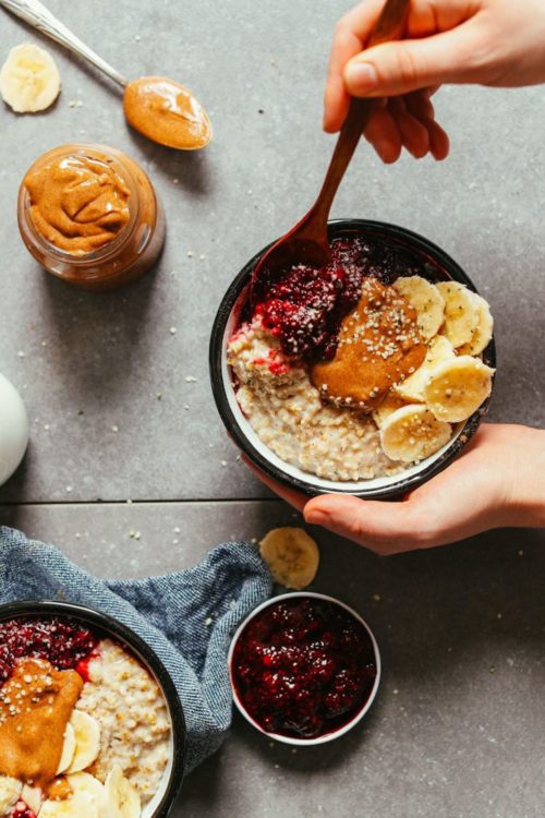 Bowl filled with our recipe for Perfect Oats