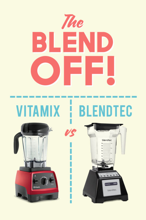 A graphic showing our honest review of Vitamix and Blendtec blenders