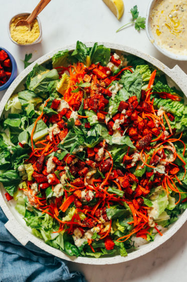 Vegan Caesar Salad w/ Sweet Potato Croutons - Minimalist Baker Recipes