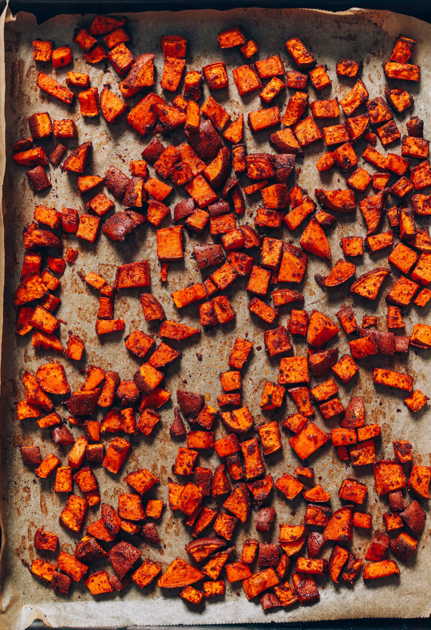 BBQ Roasted Sweet Potato Croutons - Minimalist Baker Recipes