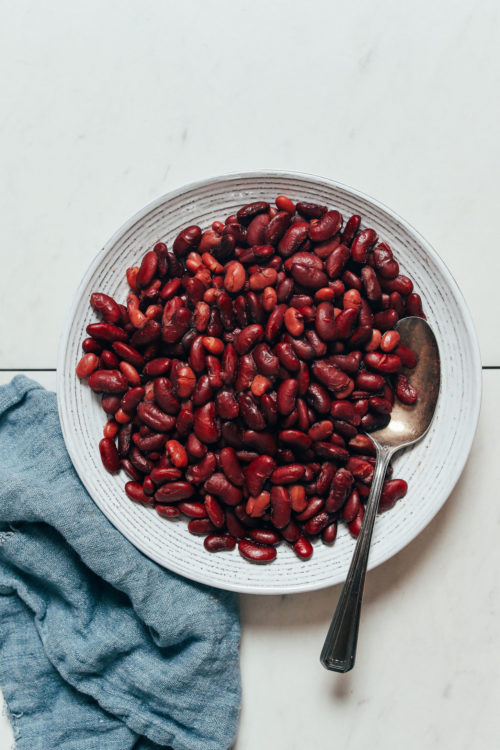 Bowl of cooked kidney beans made in the Instant Pot