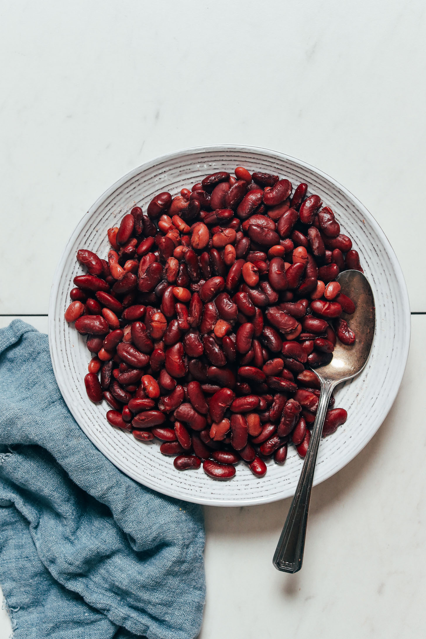 Bowl of cooked kidney beans made in the Instant Pot