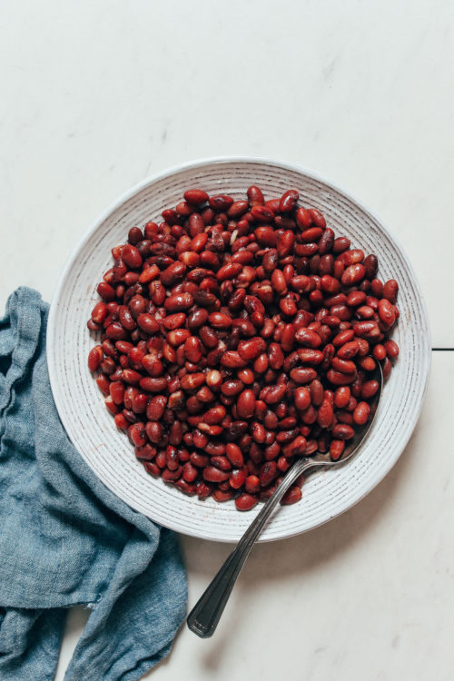 Bowl of small red beans made in the Instant Pot