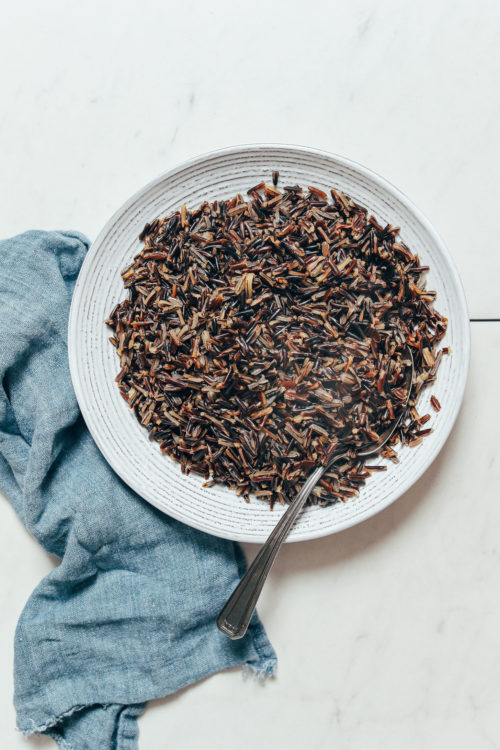 Bowl of perfect wild rice made in the Instant Pot