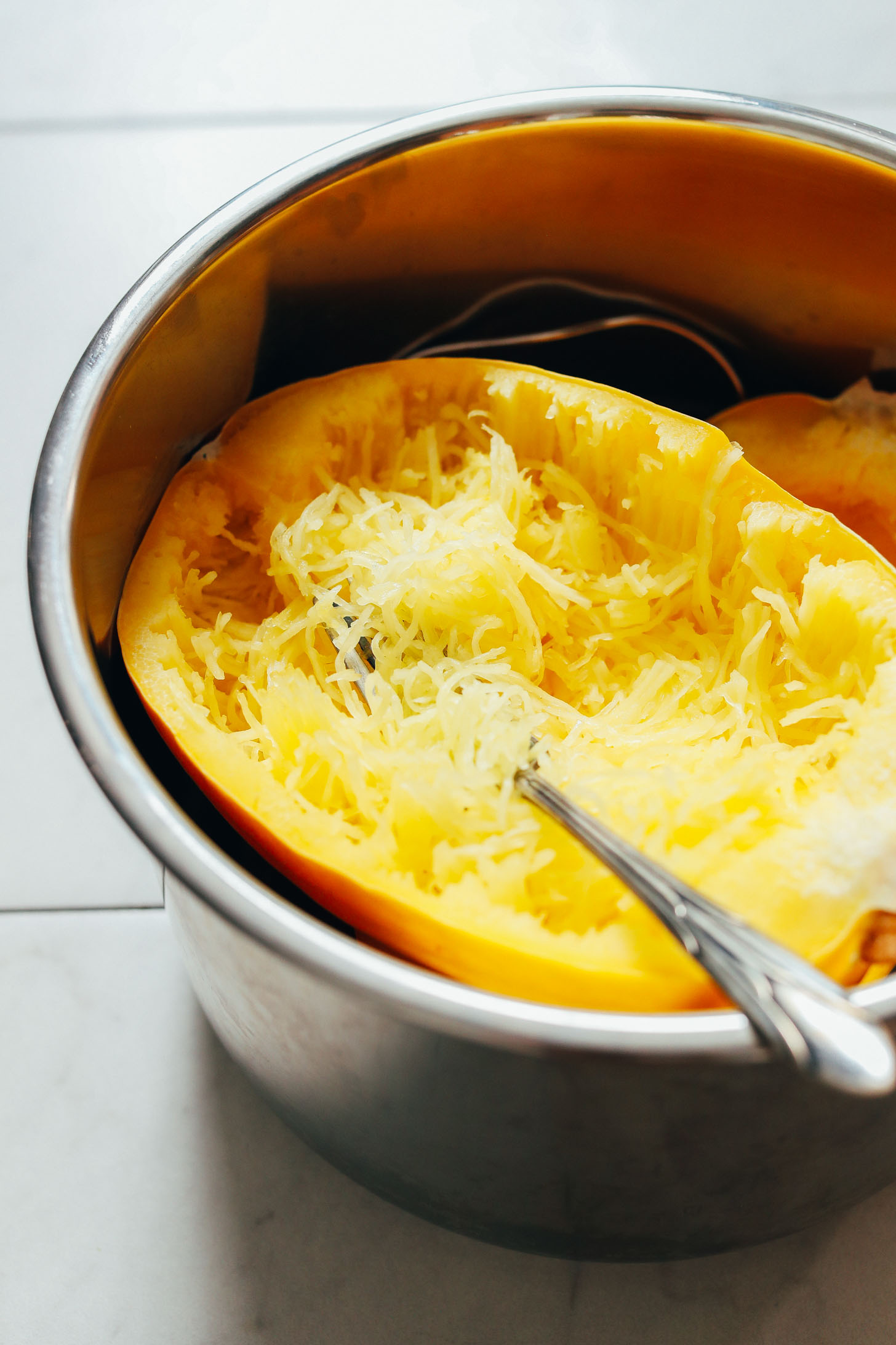 Perfectly cooked Instant Pot spaghetti squash