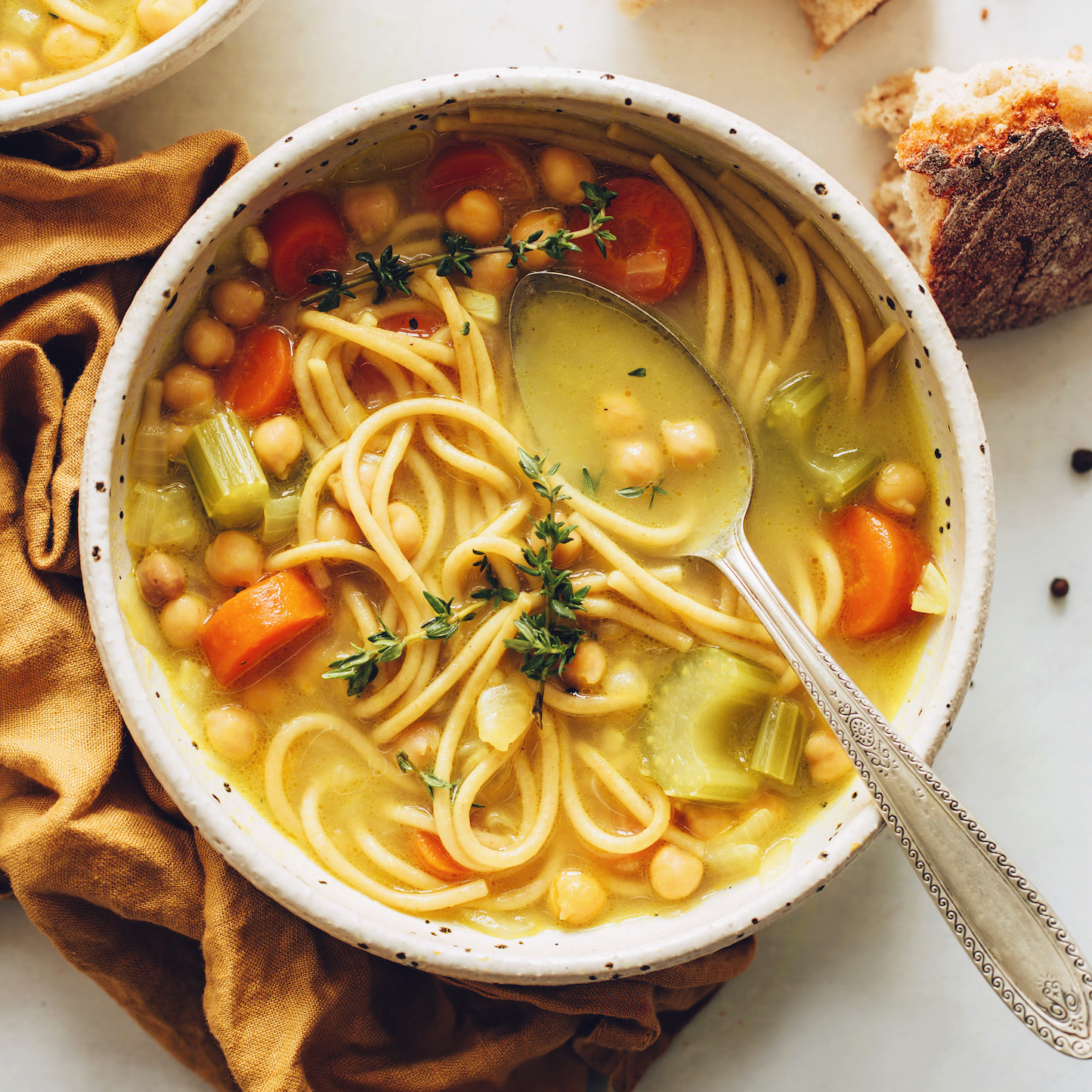 Vegan Chickpea Noodle Soup Recipe