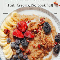 Bowl of Instant Pot Amaranth as a porridge with fresh fruit and dairy-free milk