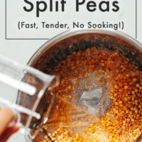 Pouring water into an Instant Pot of yellow split peas