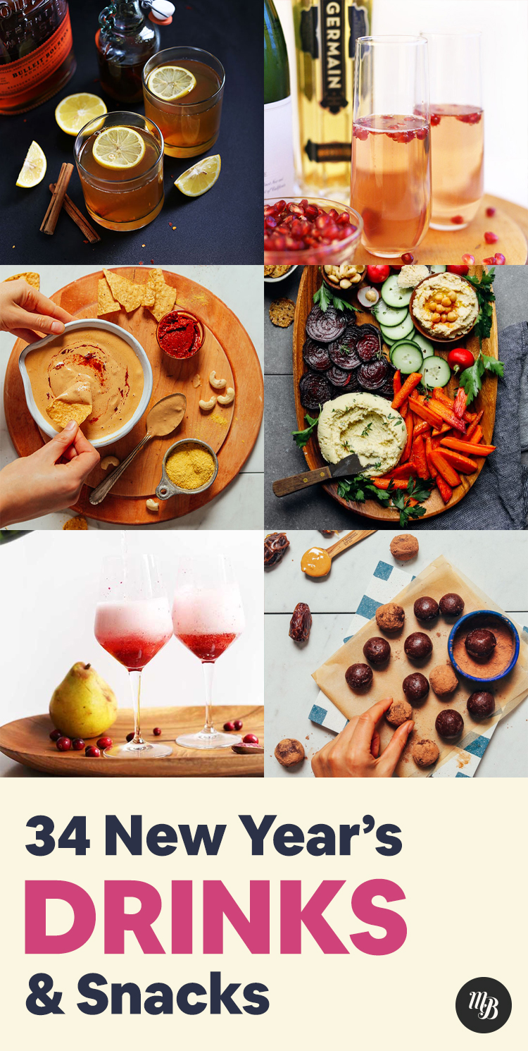 34 EASY New Year's Drinks & Snacks - Minimalist Baker