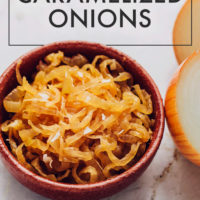 Bowl of oil-free caramelized onions