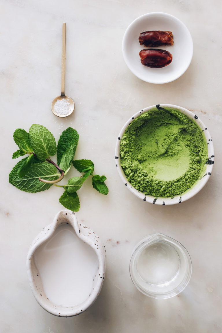 Minty Iced Matcha Latte - Minimalist Baker Recipes