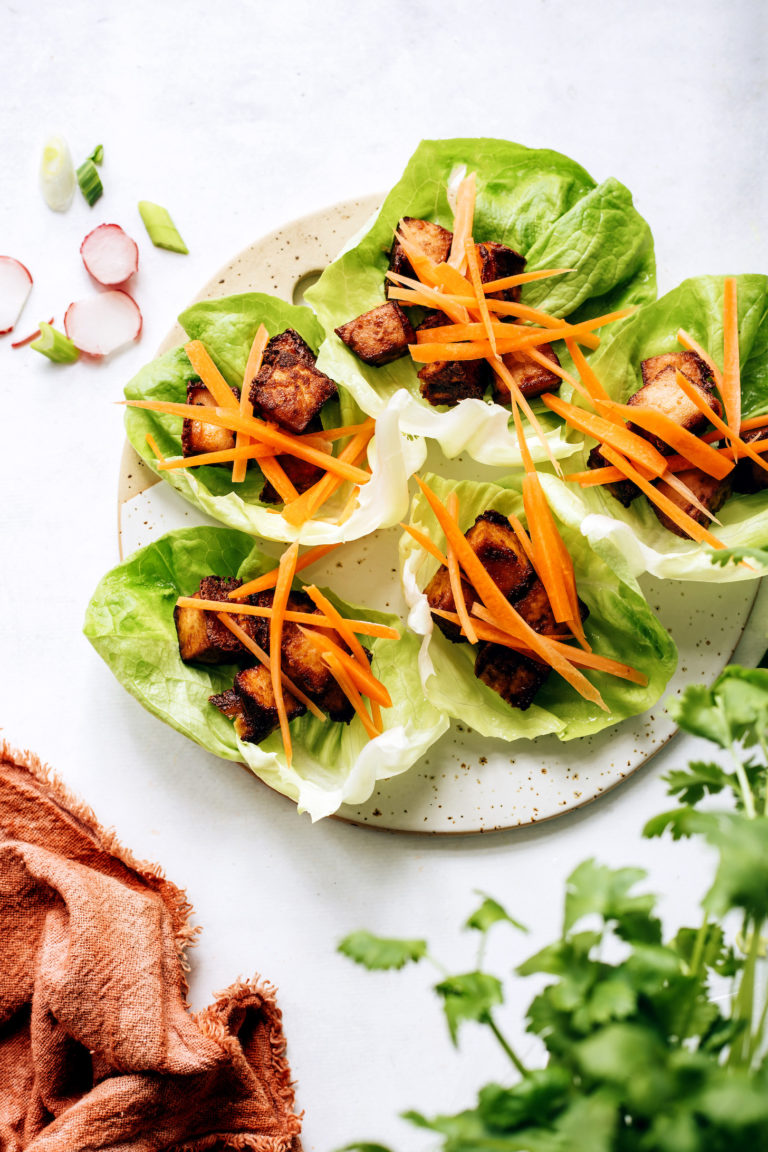 Crispy Tofu Lettuce Wraps with Peanut Sauce - Minimalist Baker Recipes