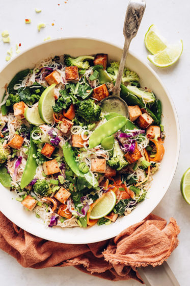 Tofu Noodle Stir-Fry with Spring Vegetables - Minimalist Baker Recipes