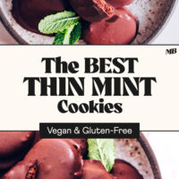 Plates filled with of our best vegan gluten-free thin mint cookies