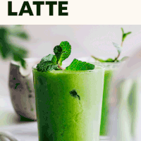 Glasses of our Iced Minty Matcha Latte recipe