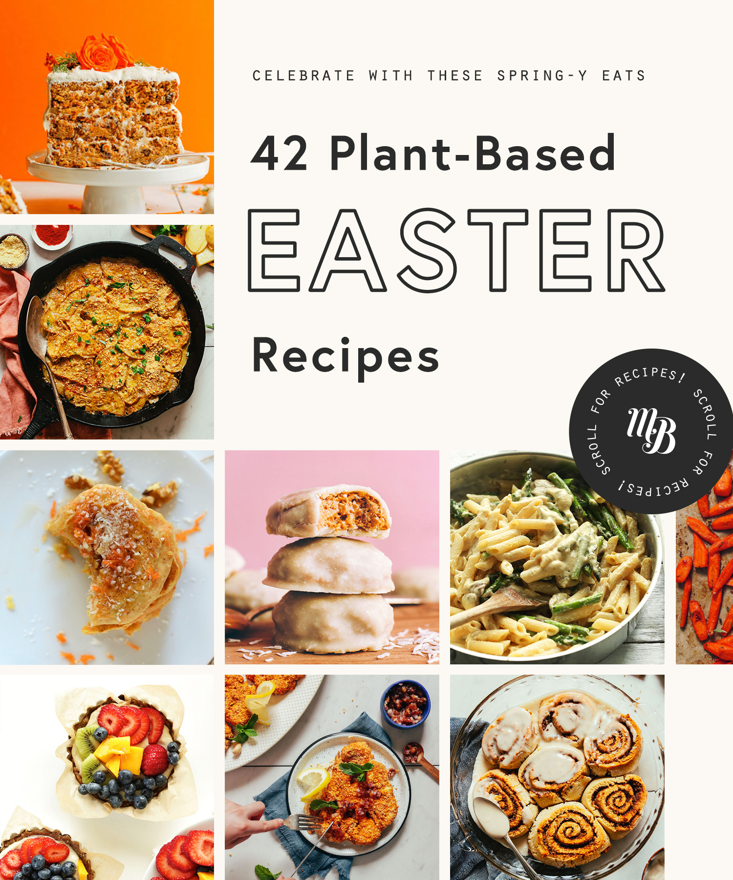 Assortment of plant-based Easter recipes